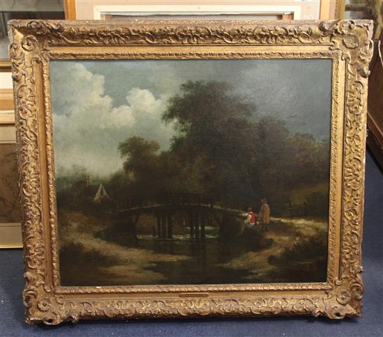John Crome The Elder (1768-1821) Landscape with boys fishing 24.5 x 29in.